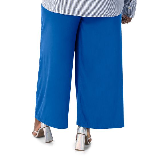 Calça Feminina Plus Size Em Viscose Secret Glam Azul