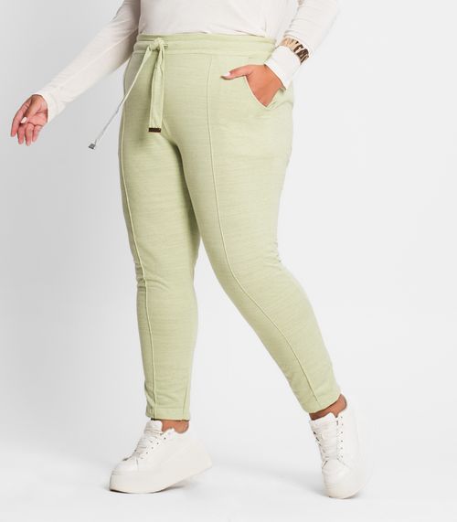 Calça Feminina Plus Size Em Moletinho Secret Glam Verde