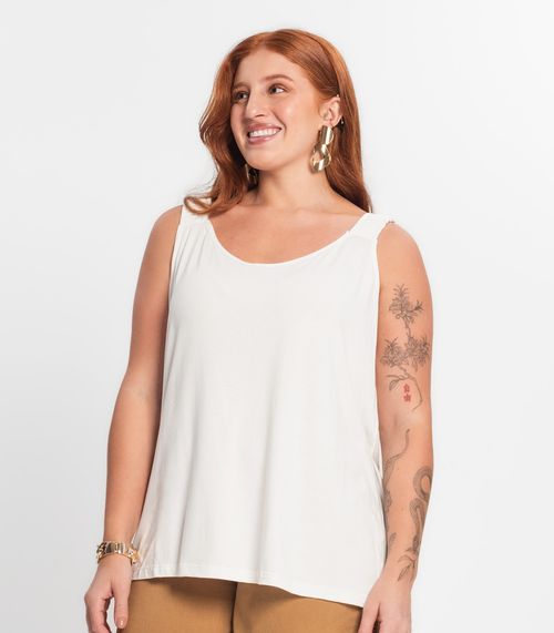 Blusa De Alça Feminina Plus Size Secret Glam Bege