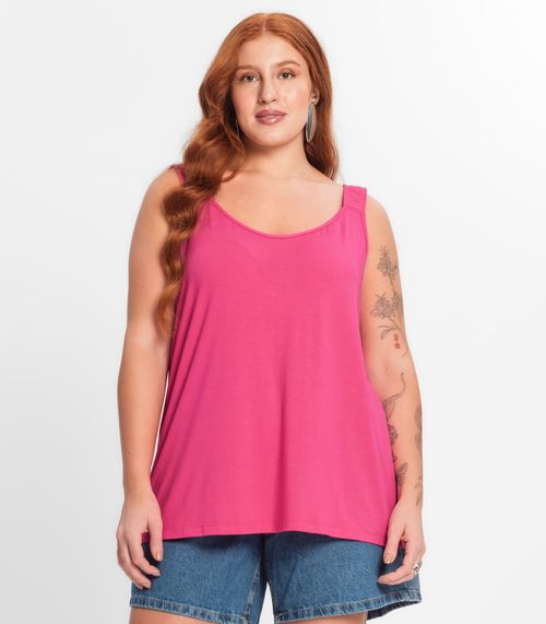 Blusa De Alça Feminina Plus Size Secret Glam Rosa