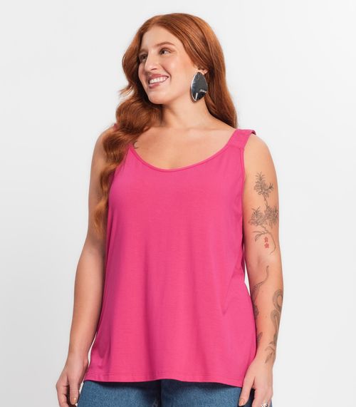 Blusa De Alça Feminina Plus Size Secret Glam Rosa