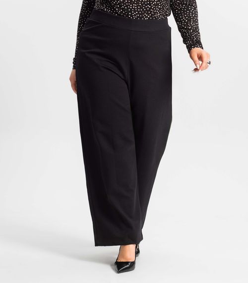Calça Plus Size Feminina Pantalona Secret Glam Preto