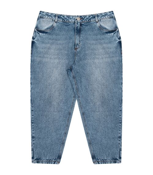 Calça Mom Feminina Plus Size Secret Glam Azul