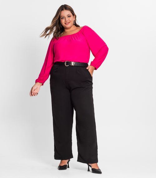 Blusa Ciganinha Feminina Plus Size Secret Glam Rosa