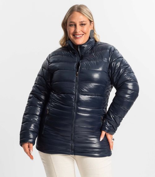 Jaqueta Plus Size Microfibra Secret Glam Azul