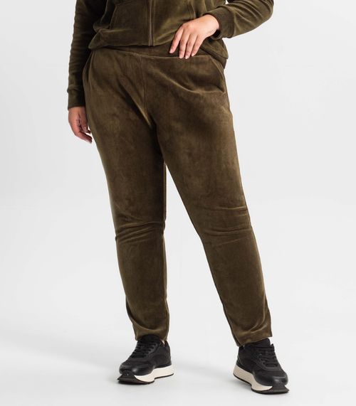 Calça Feminina Plus Size Em Plush Secret Glam Verde