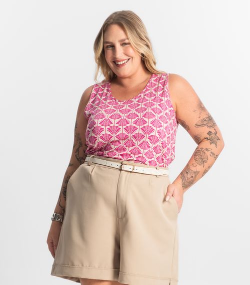 Regata Viscose Plus Size Secret Glam Rosa