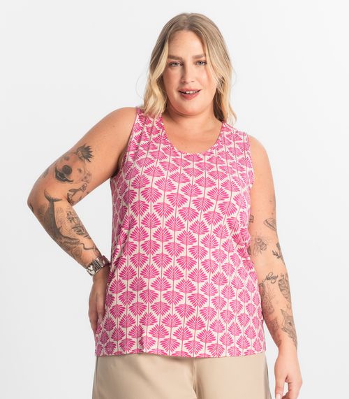 Regata Viscose Plus Size Secret Glam Rosa