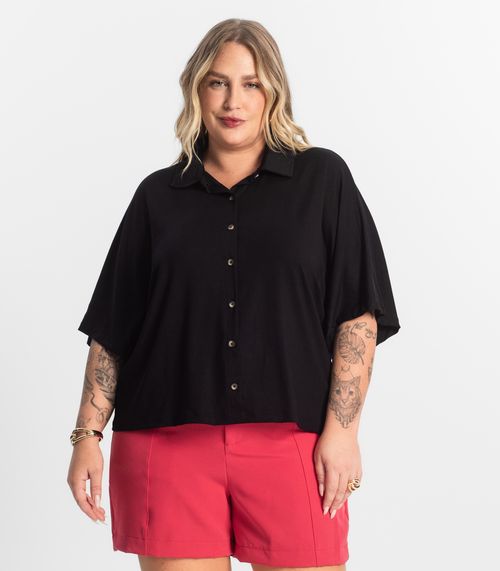 Camisa Feminina Manga Curta Secret Glam Preto