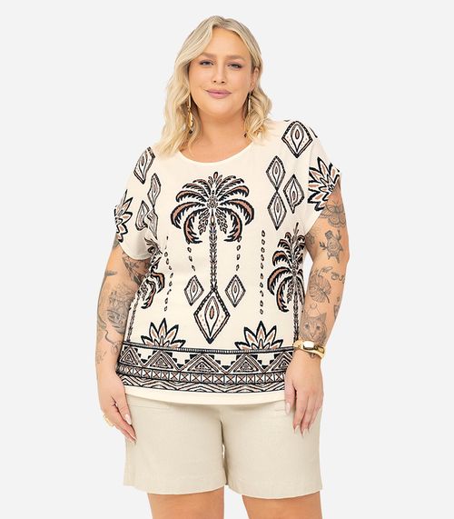 Blusa Feminina Manga Morcego Secret Glam Bege