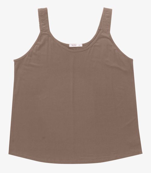 Blusa De Alça Feminina Plus Size Secret Glam Marrom