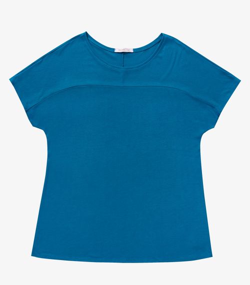 Blusa Visco Tricot Plus Size Secret Glam Azul