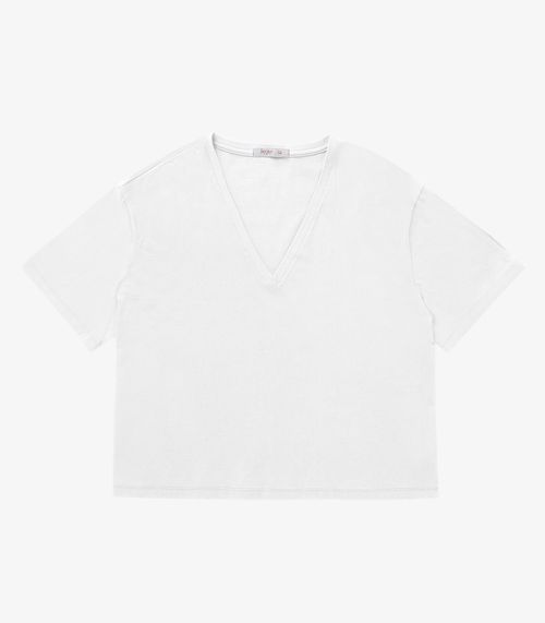 Blusa Meia Malha Plus Size Secret Glam Branco