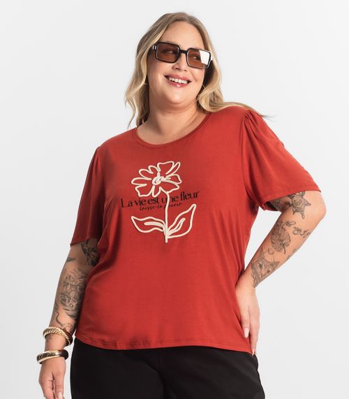 Blusa Feminina Manga Curta Secret Glam Laranja