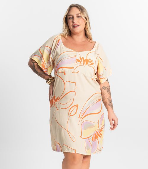 Vestido Curto Ciganinha Secret Glam Bege