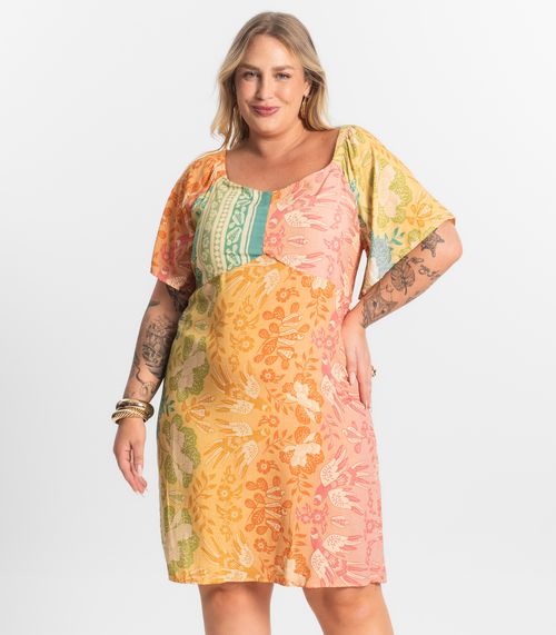 Vestido Curto Ciganinha Secret Glam Amarelo