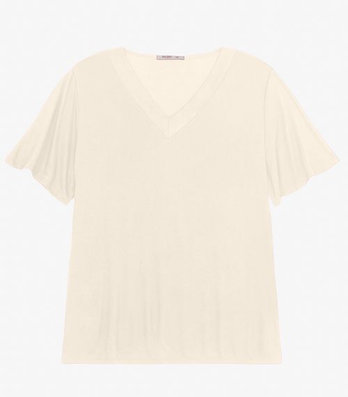 Blusa Visco Tricot Plus Size Secret Glam Bege