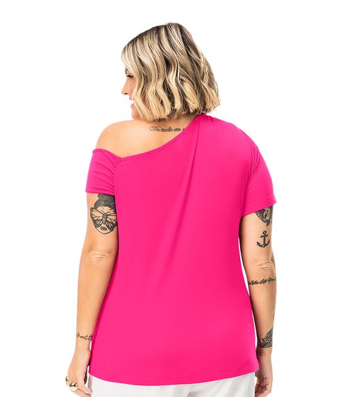 Blusa Feminina Plus Size Em Malha Soft Secret Glam Rosa