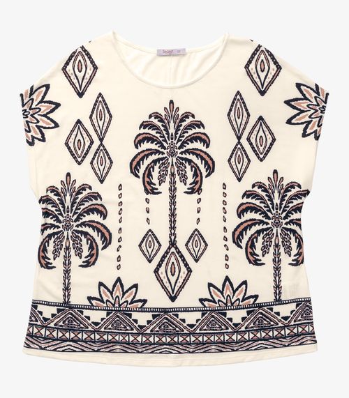 Blusa Feminina Manga Morcego Secret Glam Bege