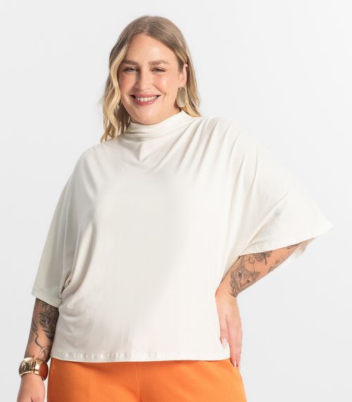 Blusa Feminina Manga Curta Secret Glam Bege