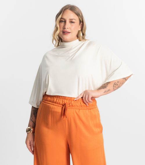 Blusa Feminina Manga Curta Secret Glam Bege