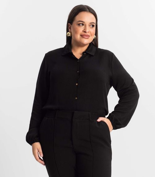 Camisa Manga Longa Secret Glam Secret Glam Preto