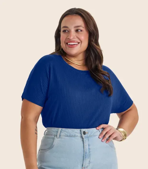 Blusa Feminina Plus Size Secret Glam Azul