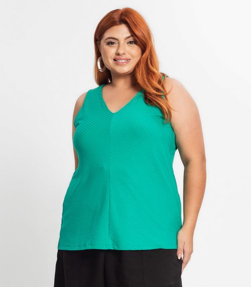 Regata Feminina Plus Size Secret Glam Verde