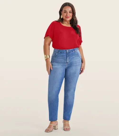 Blusa Feminina Plus Size Secret Glam Vermelho