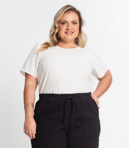 Blusa Feminina Plus Size Secret Glam Bege