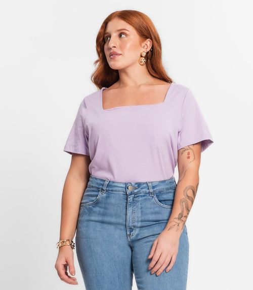 Blusa Feminina Plus Size Secret Glam Roxo
