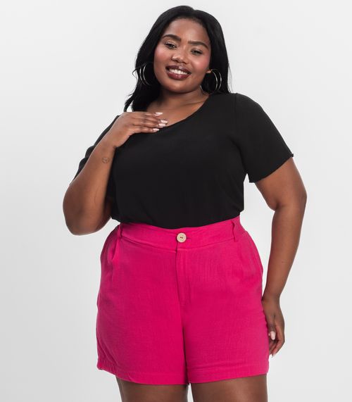 Blusa Feminina Plus Size Secret Glam Preto