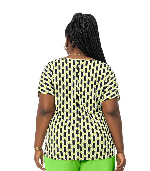 Blusa Feminina Plus Size Estampada Secret Glam Verde